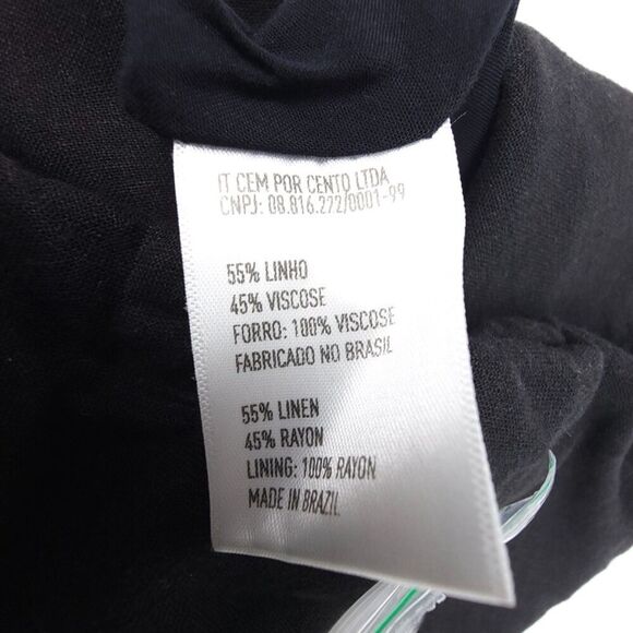 NEW VIX Paula Hermanny Linen Minimal Resort Wide Leg Strapless Jumpsuit Black - Picture 10 of 11